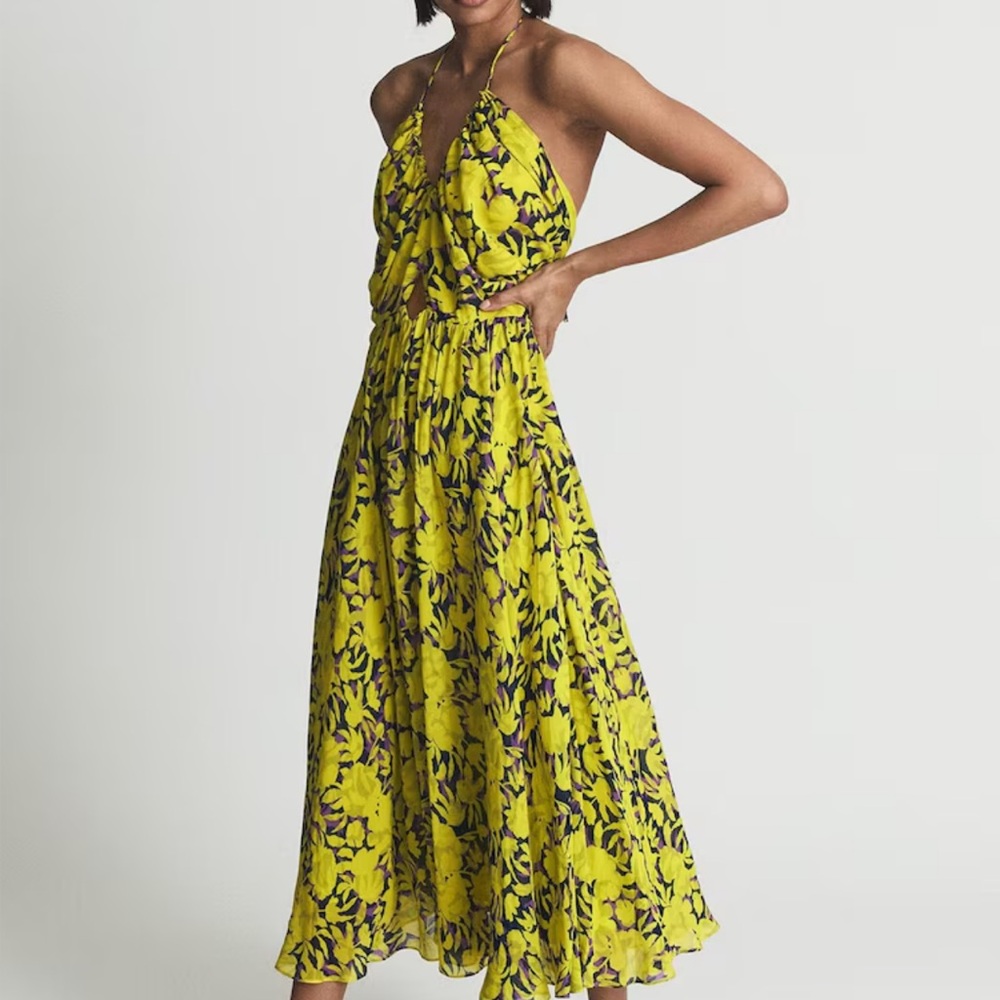 Reiss x Nordstrom Tessa Midi Halter Dress- 6